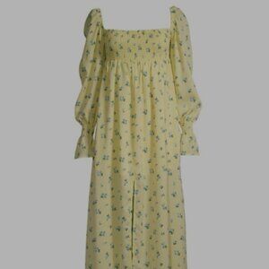 Weworewhat Floral Shirred Empire Waist Dress